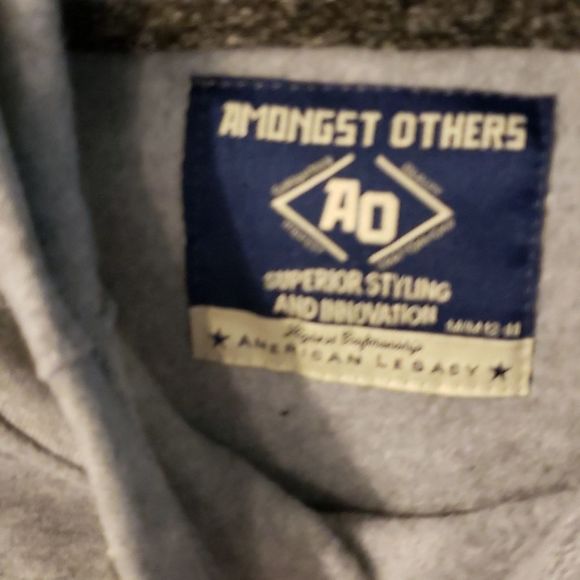 Amongst Others Kid’s Gray Hooded Pullover Sweatshirt Size M - Picture 7 of 9